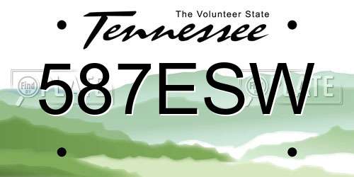 587ESW Tennessee License Plate