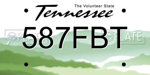 587FBT Tennessee License Plate