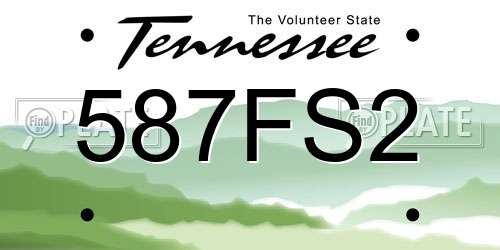 587FS2 Tennessee License Plate