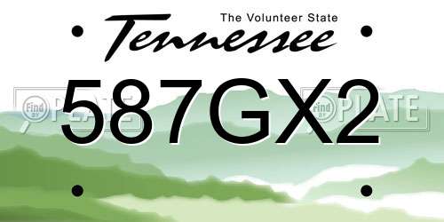 587GX2 Tennessee License Plate