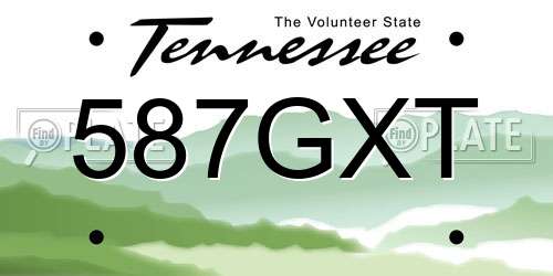587GXT Tennessee License Plate