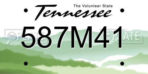587M41 Tennessee License Plate