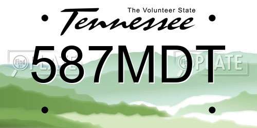 587MDT Tennessee License Plate