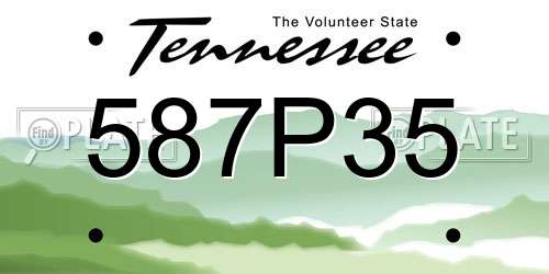 587P35 Tennessee License Plate