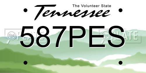 587PES Tennessee License Plate