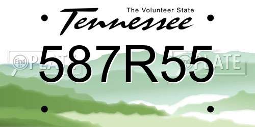 587R55 Tennessee License Plate