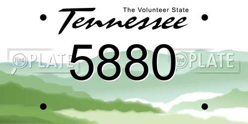 5880 Tennessee License Plate
