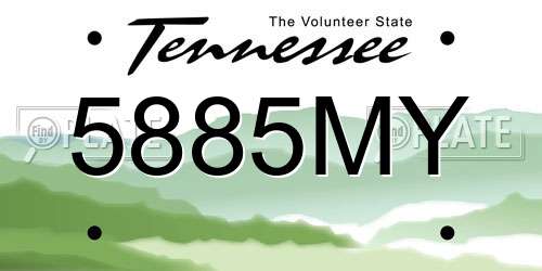5885MY Tennessee License Plate