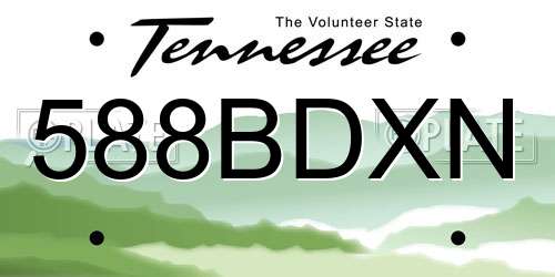588BDXN Tennessee License Plate