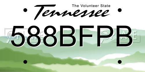 588BFPB Tennessee License Plate