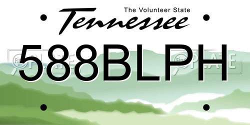 588BLPH Tennessee License Plate