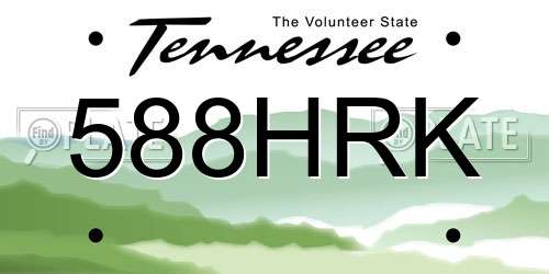 588HRK Tennessee License Plate