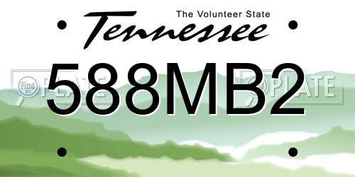 588MB2 Tennessee License Plate