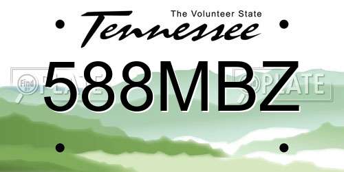 588MBZ Tennessee License Plate