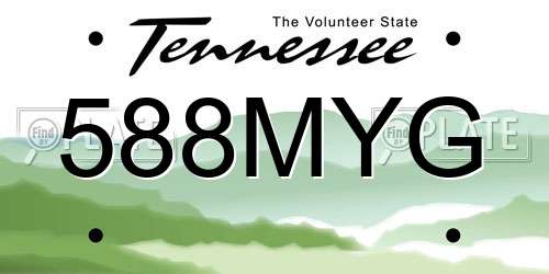 588MYG Tennessee License Plate