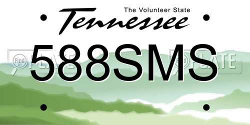 588SMS Tennessee License Plate