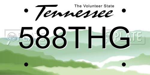 588THG Tennessee License Plate