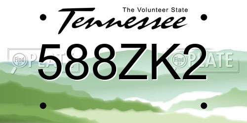588ZK2 Tennessee License Plate