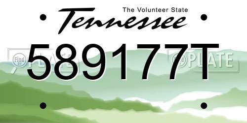 589177T Tennessee License Plate
