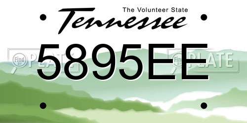 5895EE Tennessee License Plate