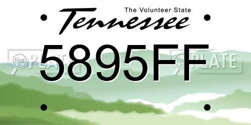 5895FF Tennessee License Plate