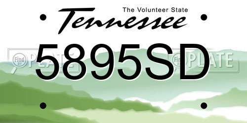 5895SD Tennessee License Plate
