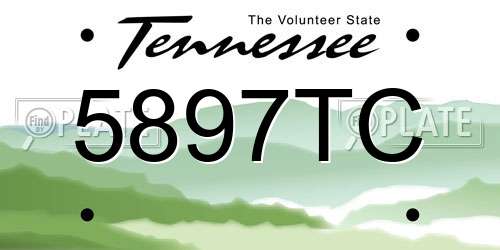 5897TC Tennessee License Plate