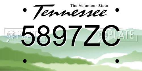5897ZC Tennessee License Plate