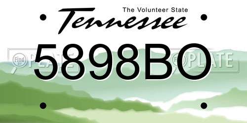 5898BO Tennessee License Plate