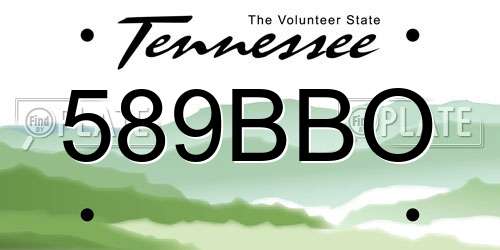 589BBO Tennessee License Plate