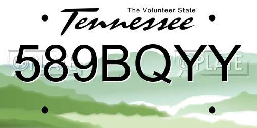 589BQYY Tennessee License Plate
