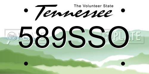 589SSO Tennessee License Plate