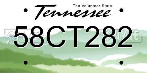 58CT282 Tennessee License Plate