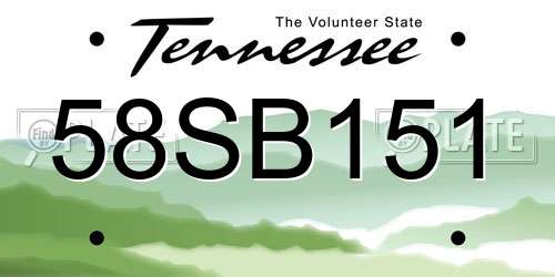 58SB151 Tennessee License Plate