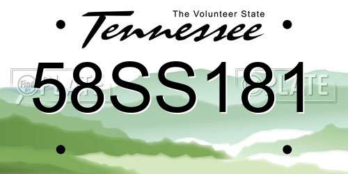 58SS181 Tennessee License Plate