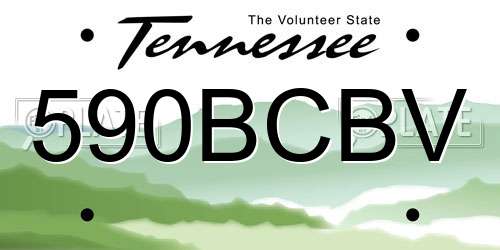 590BCBV Tennessee License Plate