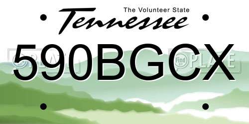 590BGCX Tennessee License Plate