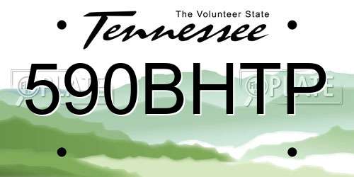 590BHTP Tennessee License Plate