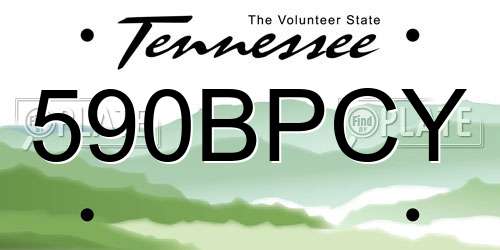 590BPCY Tennessee License Plate
