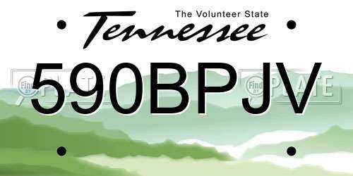 590BPJV Tennessee License Plate