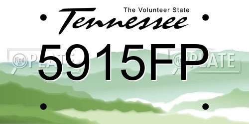 5915FP Tennessee License Plate