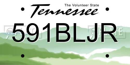 591BLJR Tennessee License Plate