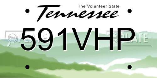 591VHP Tennessee License Plate