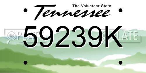 59239K Tennessee License Plate