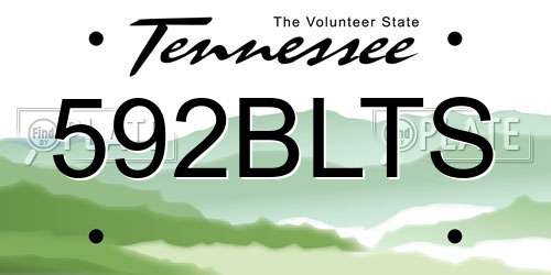 592BLTS Tennessee License Plate