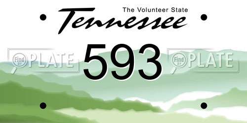 593 Tennessee License Plate