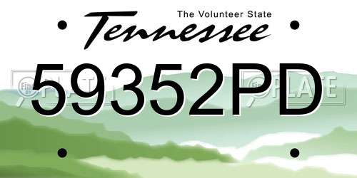 59352PD Tennessee License Plate