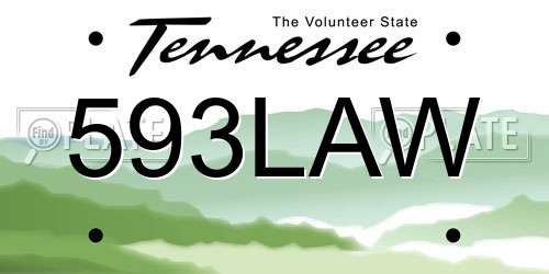 593LAW Tennessee License Plate