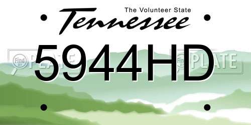 5944HD Tennessee License Plate