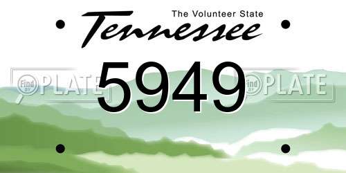 5949 Tennessee License Plate